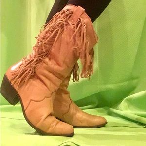 Vintage Tan leather cowboy boots